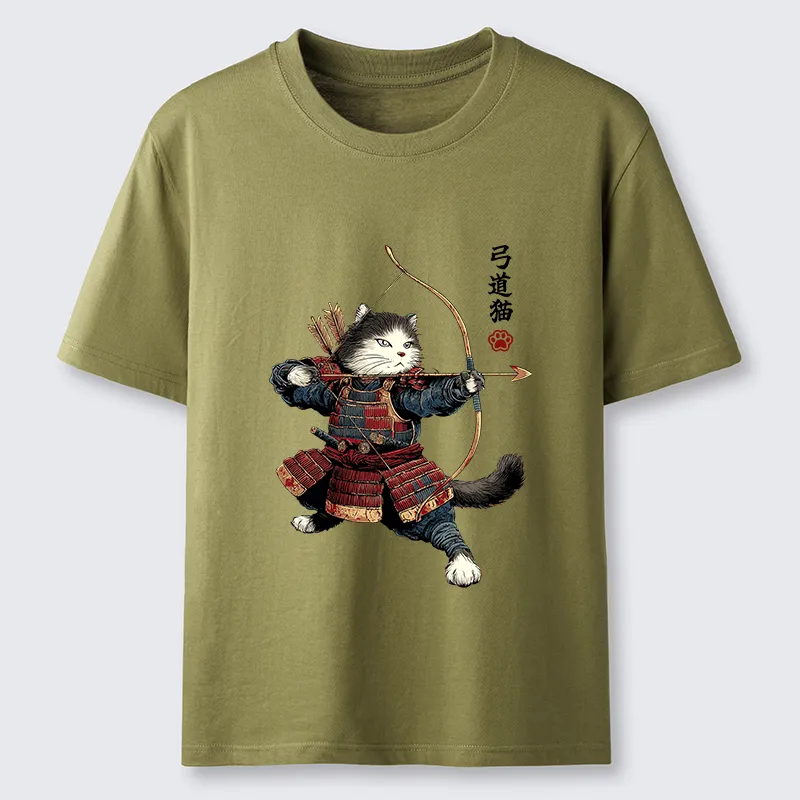 Tokyo-Tiger Kyudo Samurai Cat Classic T-Shirt