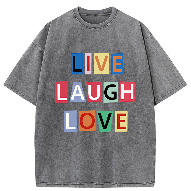 Tokyo-Tiger Live Laugh Love Washed T-Shirt
