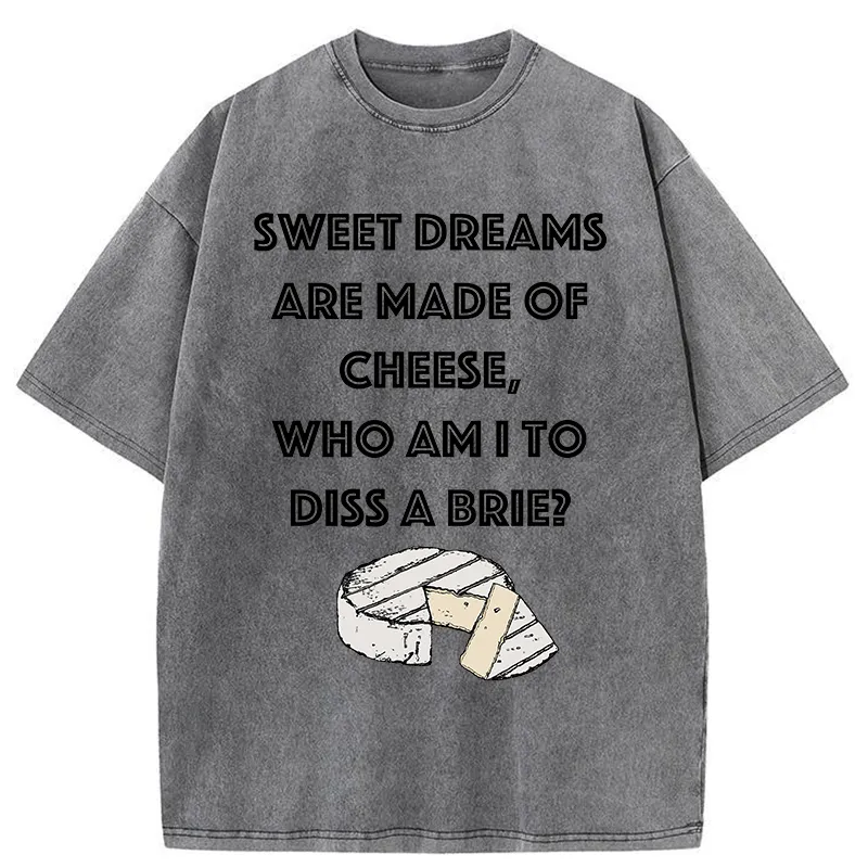 Tokyo-Tiger Funny Cheese Music Washed T-Shirt