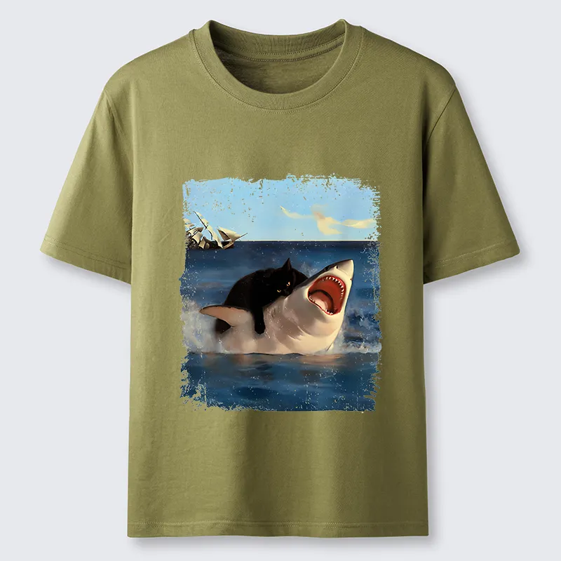 Tokyo-Tiger Cat Bites Shark Classic T-Shirt