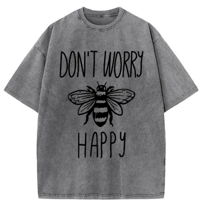 Tokyo-Tiger Don’t Worry Be Happy Washed T-Shirt