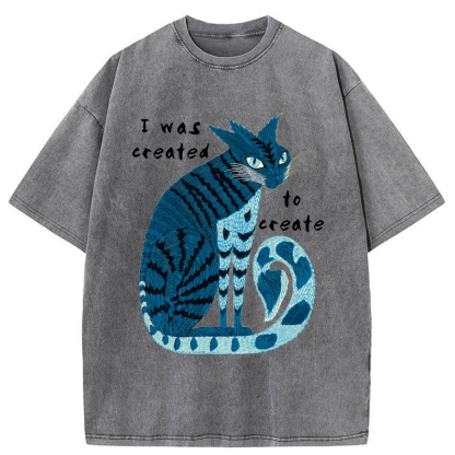 Tokyo-Tiger I Was Created To Create Washed T-Shirt