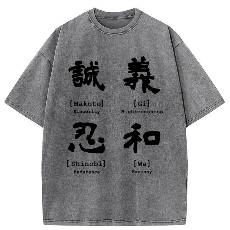 Tokyo-Tiger The Code Of Inner Strength Washed T-Shirt