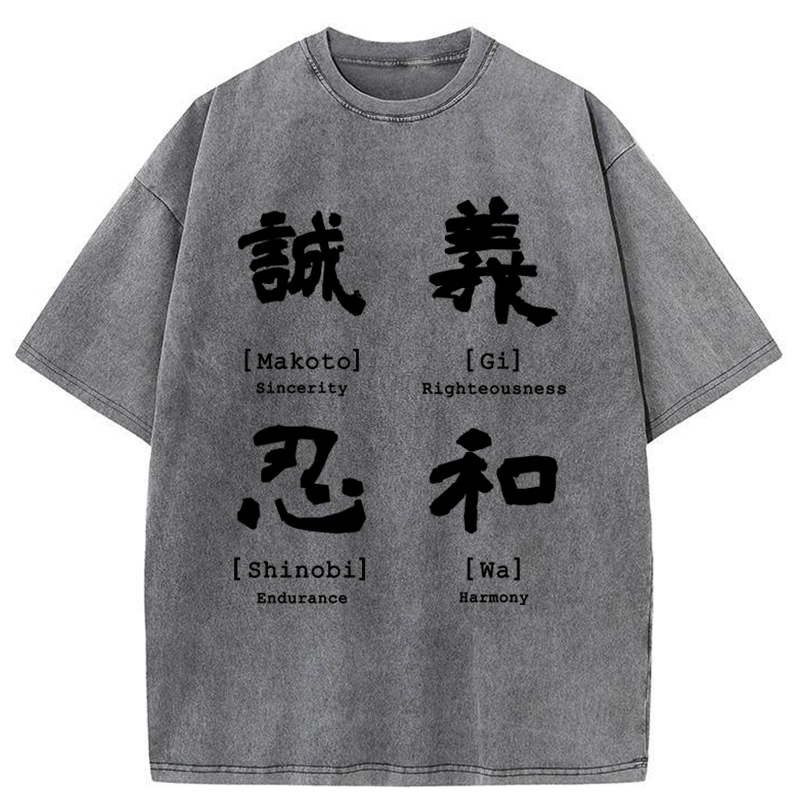 Tokyo-Tiger The Code Of Inner Strength Washed T-Shirt