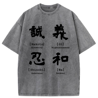 Tokyo-Tiger The Code Of Inner Strength Washed T-Shirt