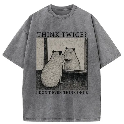 Tokyo-Tiger Capybara That Doesn't Think Washed T-Shirt