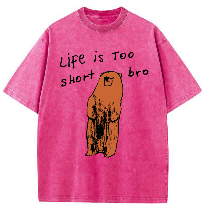 Tokyo-Tiger Life Is Too Short Bro Washed T-Shirt