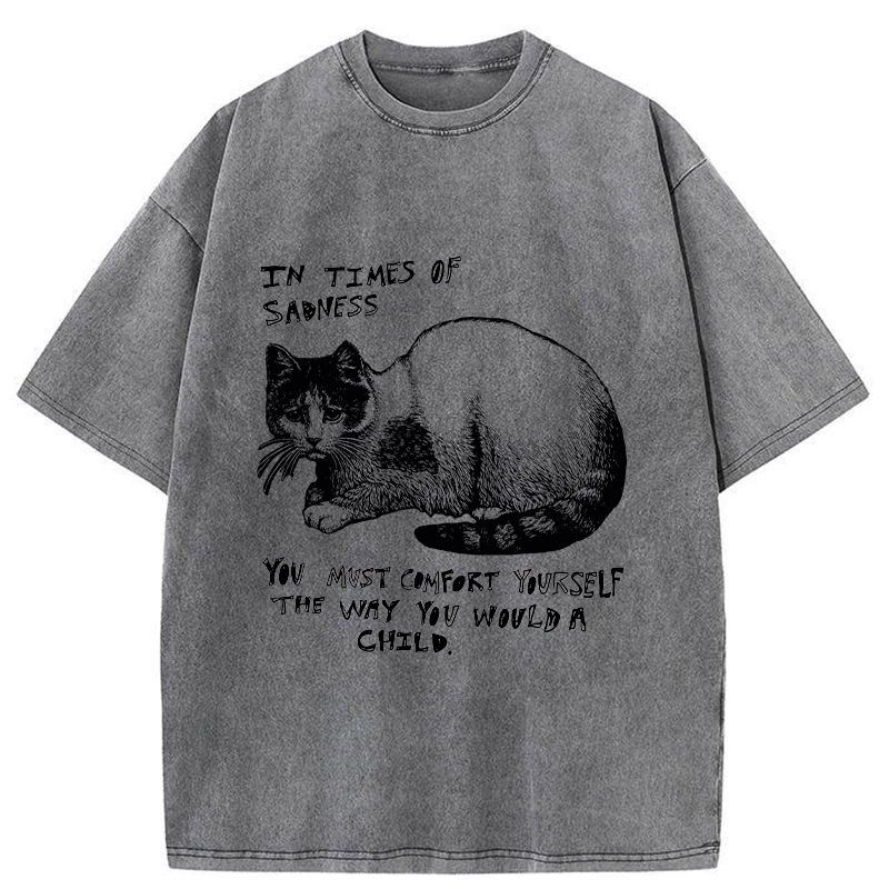 Tokyo-Tiger Comfort Yourself When You're Sad Washed T-Shirt