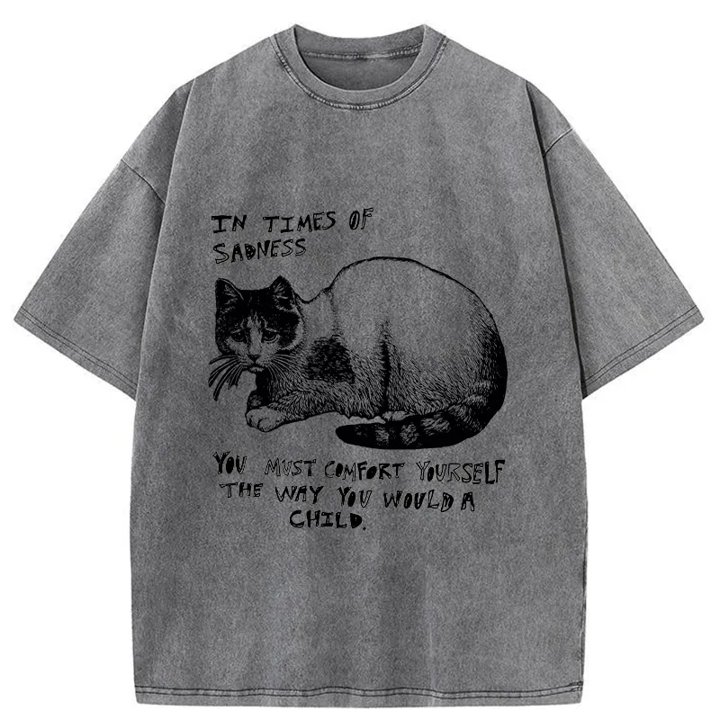 Tokyo-Tiger Comfort Yourself When You're Sad Washed T-Shirt