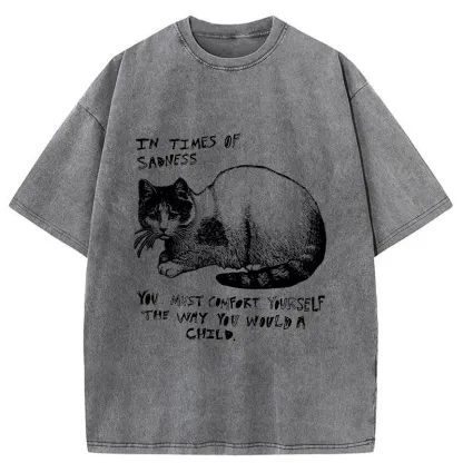 Tokyo-Tiger Comfort Yourself When You're Sad Washed T-Shirt