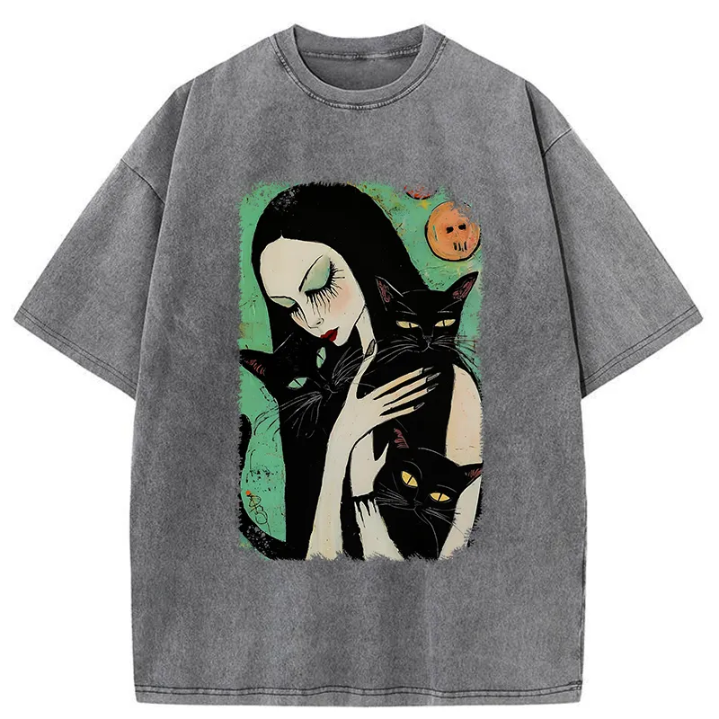 Tokyo-Tiger Me And My Black Cat Washed T-Shirt Sale