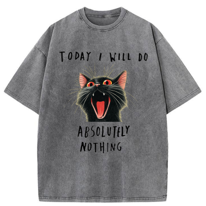 Tokyo-Tiger Today I Will Do Absolutely Nothing Washed T-Shirt