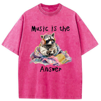 Tokyo-Tiger Music Is The Answer Washed T-Shirt