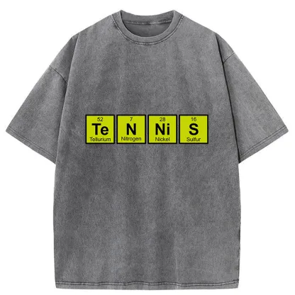 Tokyo-Tiger Tennis Periodic Table Washed T-Shirt
