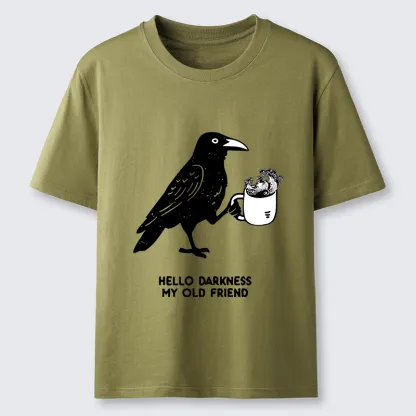 Tokyo-Tiger Crow Drinking Black Coffee Funny Classic T-Shirt