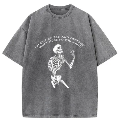 Tokyo-Tiger Skeleton Driven Mad Washed T-Shirt