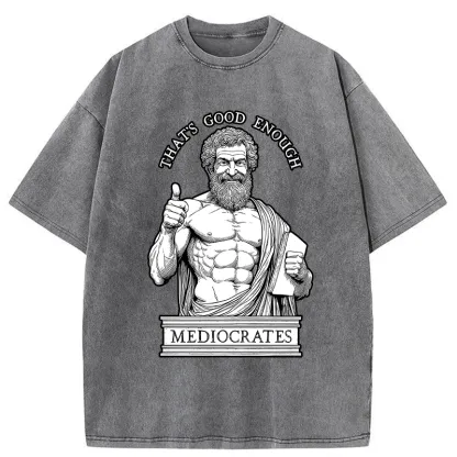 Tokyo-Tiger Humorous Ancient Philosopher Washed T-Shirt