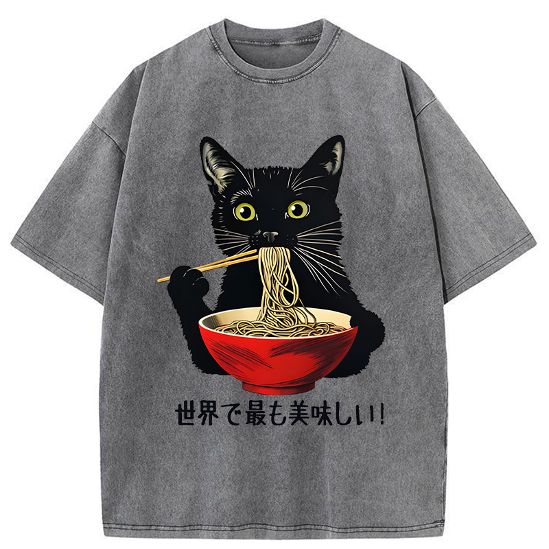 Tokyo-Tiger World's Most Delicious Food Washed T-Shirt
