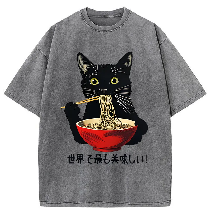 Tokyo-Tiger World's Most Delicious Food Washed T-Shirt