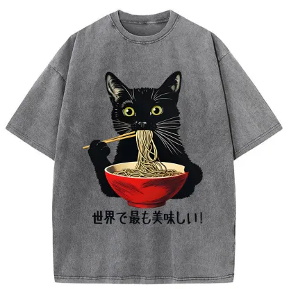 Tokyo-Tiger World's Most Delicious Food Washed T-Shirt