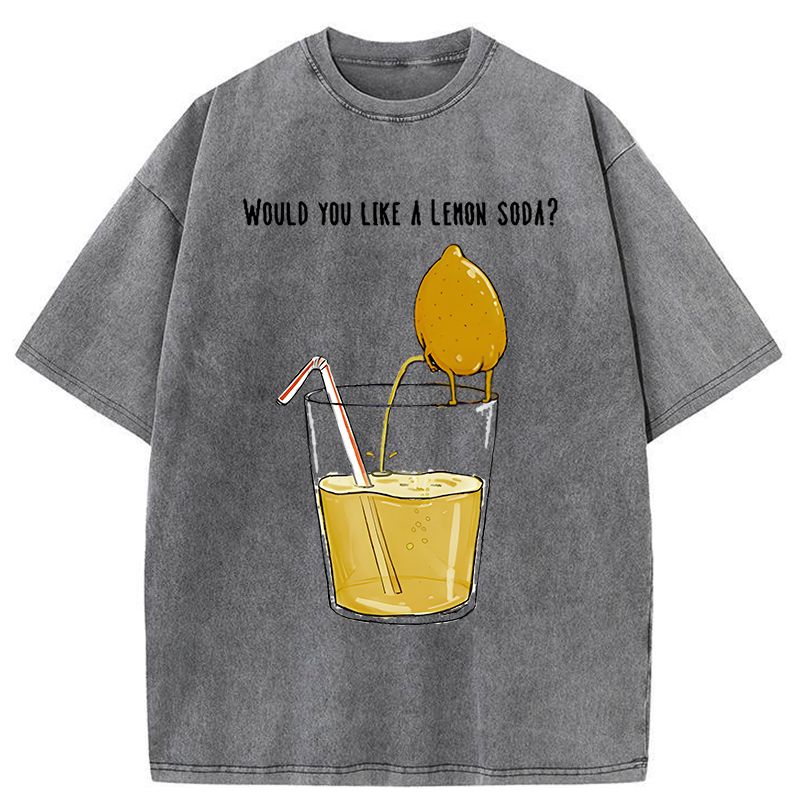 Tokyo-Tiger Freshly Squeezed Lemon Juice Funny Washed T-Shirt