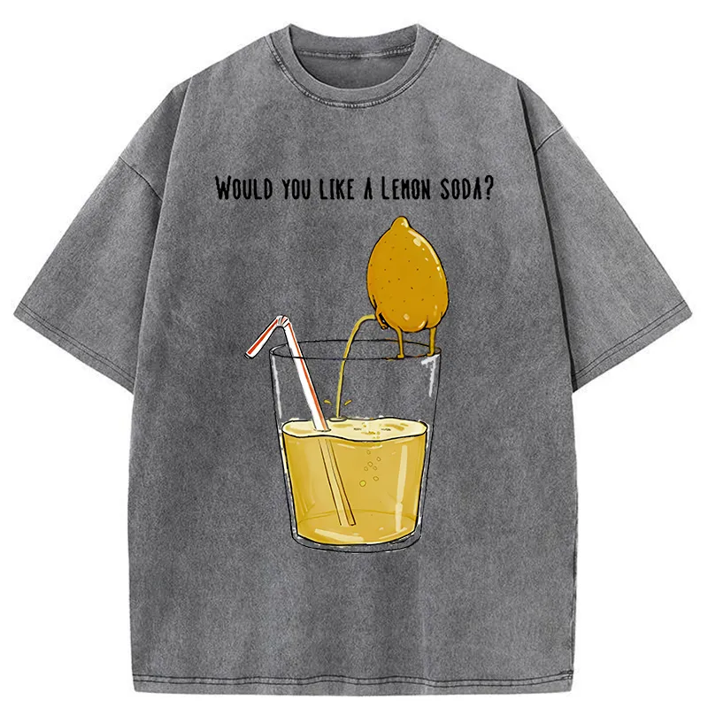 Tokyo-Tiger Freshly Squeezed Lemon Juice Funny Washed T-Shirt
