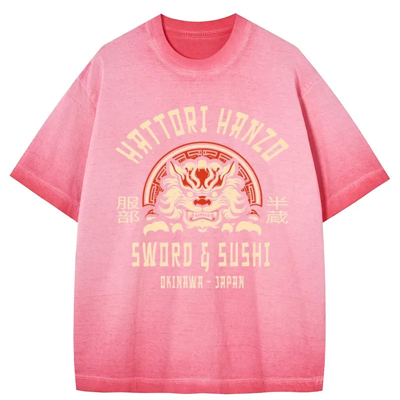 Tokyo-Tiger Hattori Hanzo Sword Gradient Washed T-Shirt