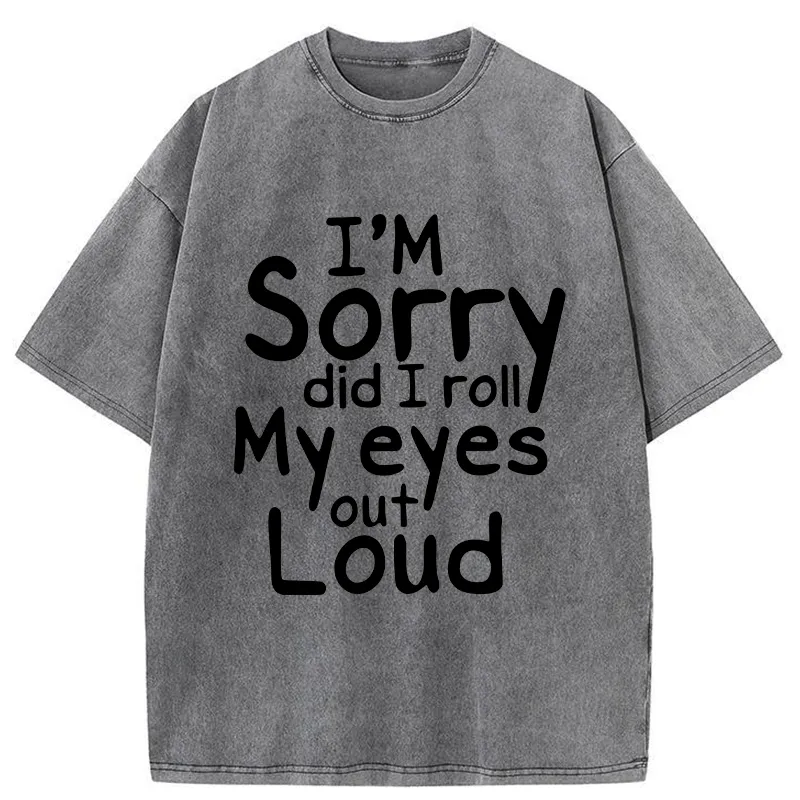 Tokyo-Tiger Rolling One's Eyes Funny Washed T-Shirt