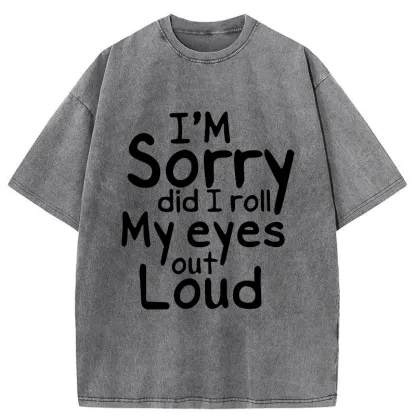 Tokyo-Tiger Rolling One's Eyes Funny Washed T-Shirt