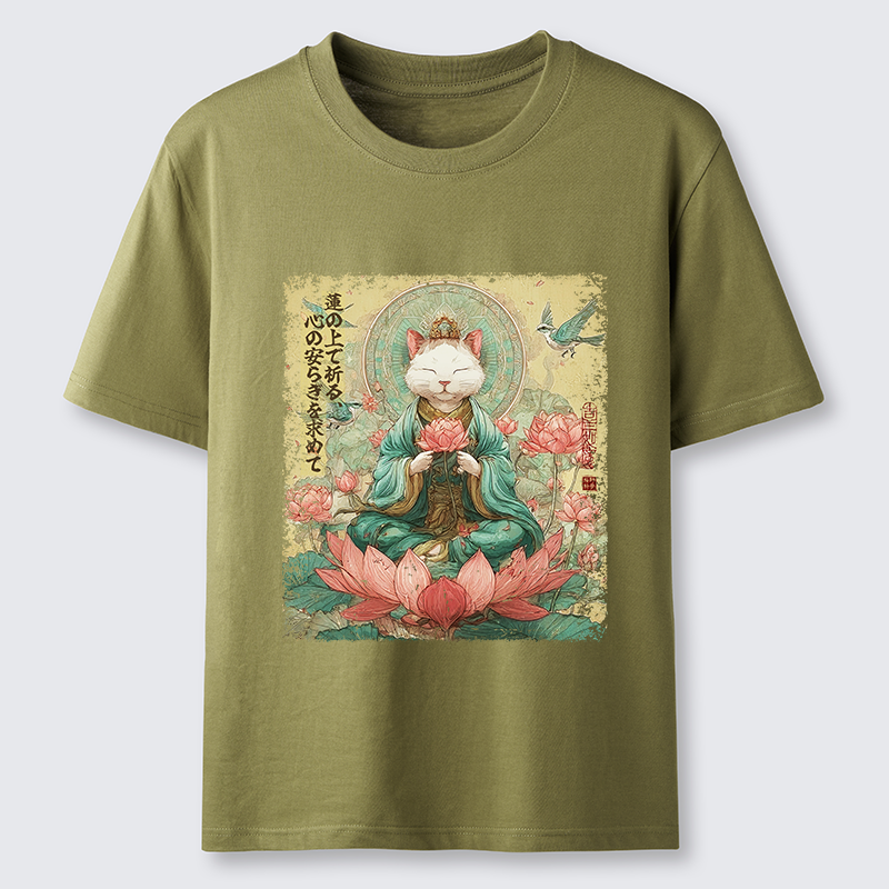 Tokyo-Tiger Lotus Whisper Cat:Calm Reflections Classic T-Shirt