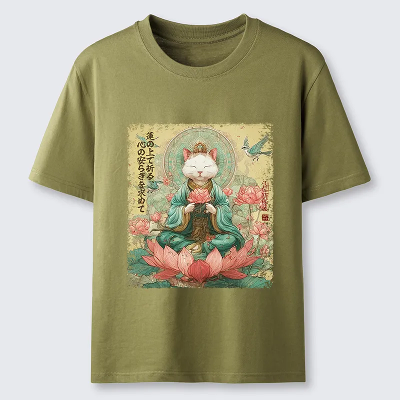 Tokyo-Tiger Lotus Whisper Cat:Calm Reflections Classic T-Shirt
