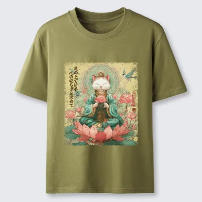 Tokyo-Tiger Lotus Whisper Cat:Calm Reflections Classic T-Shirt