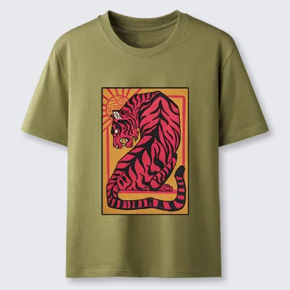 Tokyo-Tiger Powerful Tiger Woodcut Print Classic T-Shirt