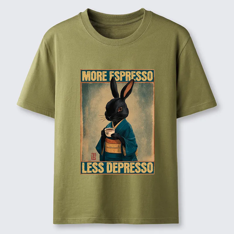 Tokyo-Tiger More Espresso Less Depresso Rabbit Classic T-Shirt