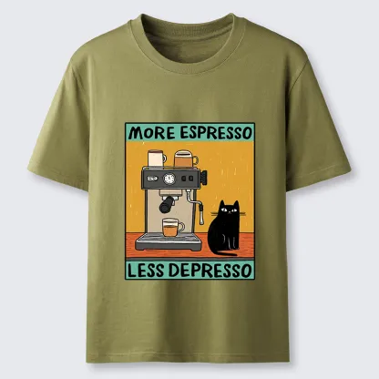 Tokyo-Tiger More Espresso Less Depresso Cute Cat Classic T-Shirt