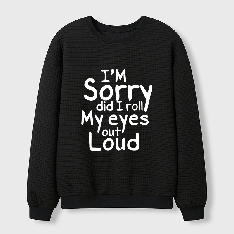 Tokyo-Tiger Rolling One's Eyes Funny Waffle Sweatshirt