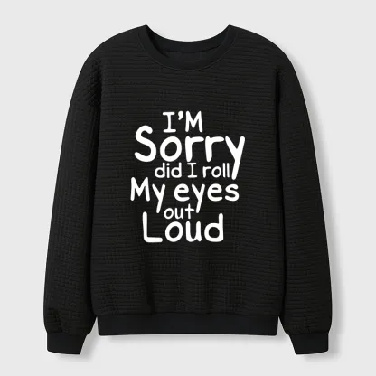 Tokyo-Tiger Rolling One's Eyes Funny Waffle Sweatshirt