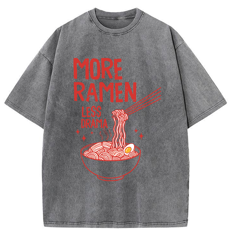 Tokyo-Tiger More Ramen Less Drama Washed T-Shirt