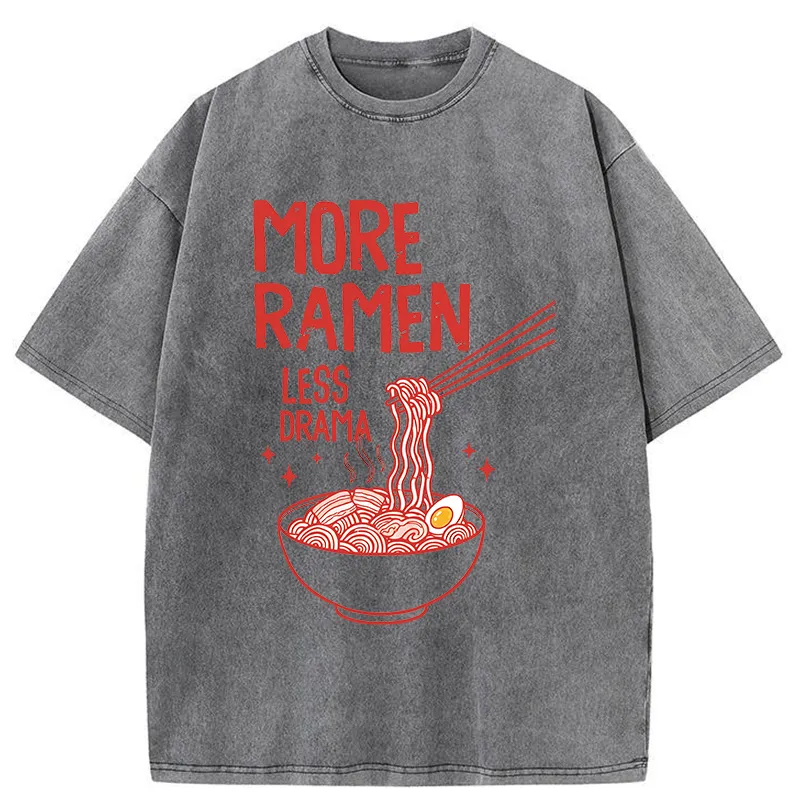 Tokyo-Tiger More Ramen Less Drama Washed T-Shirt