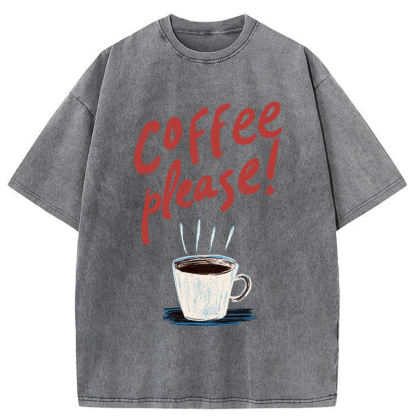 Tokyo-Tiger Coffee Please Washed T-Shirt