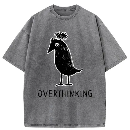 Tokyo-Tiger Overthinking Crow Washed T-Shirt