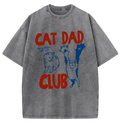 Tokyo-Tiger Cat Dad's Special Washed T-Shirt