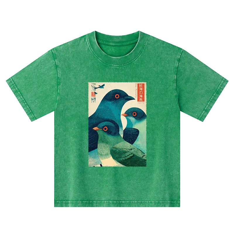 Tokyo-Tiger Petrels Of The Painted Sea Kids Washed T-Shirt