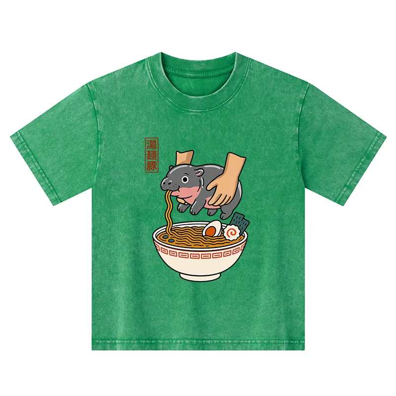 Tokyo-Tiger Noodles Got Me Kids Washed T-Shirt