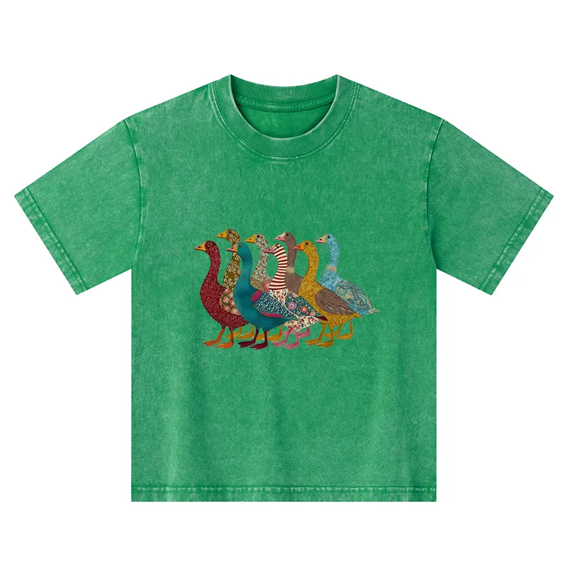 Tokyo-Tiger All Kinds Of Ducks Kids Washed T-Shirt