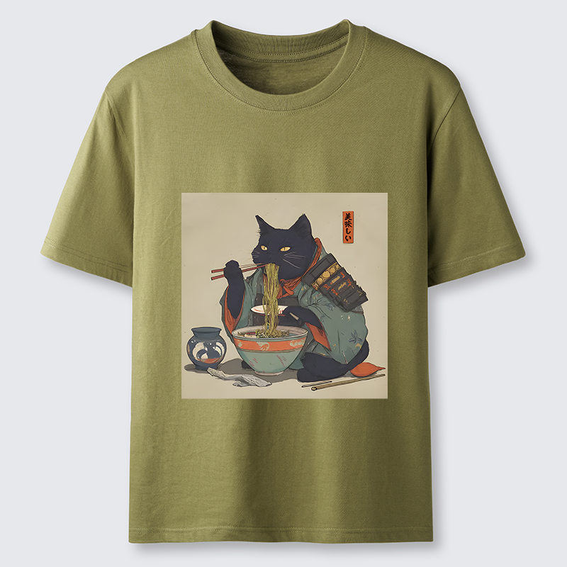 Tokyo-Tiger Cat Warrior Eating Ramen Classic T-Shirt