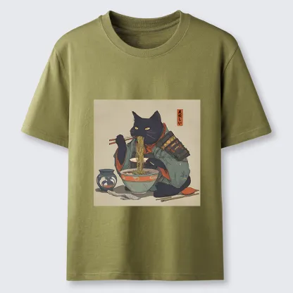 Tokyo-Tiger Cat Warrior Eating Ramen Classic T-Shirt