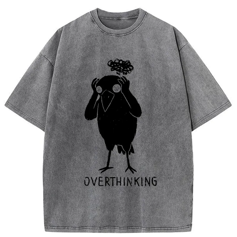 Tokyo-Tiger Crow Lost In Thought Washed T-Shirt