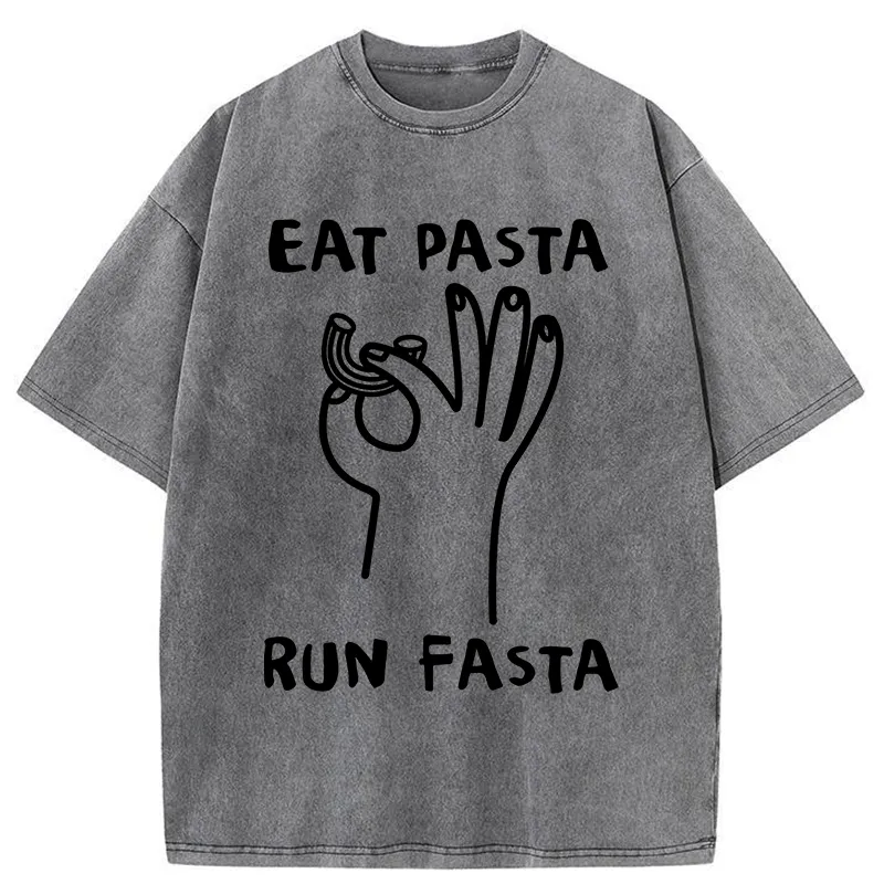 Tokyo-Tiger Eat Delicious Pasta Washed T-Shirt