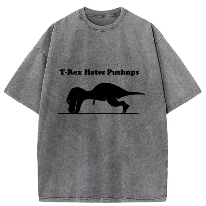 Tokyo-Tiger Dinosaurs Couldn't Do Push-ups Washed T-Shirt